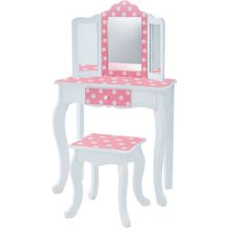 Teamson Kids Gisele Dressing Table with Stool Dots