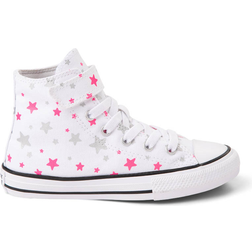 Converse Little Kid's Chuck Taylor All Star 1V Hi - White/Pink/Silver/Stars