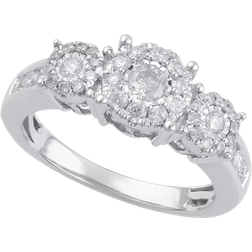 Macy's Three Stone Engagement Ring - White Gold/Diamonds