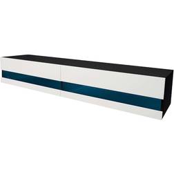 FC Design Wall Mounted Floating White/Black TV Bench 75.2x5.5"