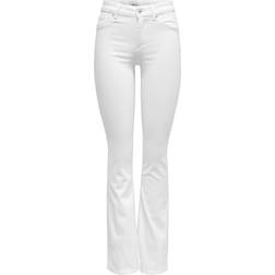 Only Onlblush Mid Flared Jeans - White