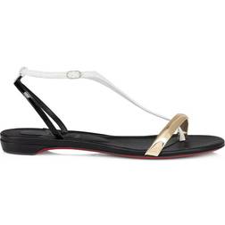 Christian Louboutin Athinita Colorblock T-Strap Red Sole Sandals - Multi