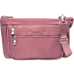 Baggallini Pocket Belt Bag Waist Pack And Crossbody - Mauve Twill