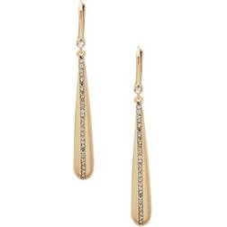 DKNY Pavé Stripe Linear Earrings - Gold/Transparent