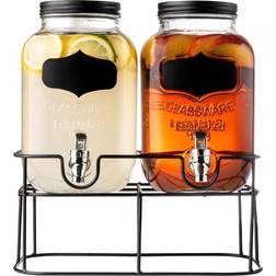 Dual Mason Jar Drink Beverage Dispenser 2 1.06gal