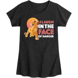 Disney The Lion King Simba I Laugh in the Face of Danger Short Sleeve Graphic T-shirt - Heather Black