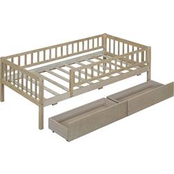 Bellemave Twin Size Daybed with Fence Railings 41.8x79.5"