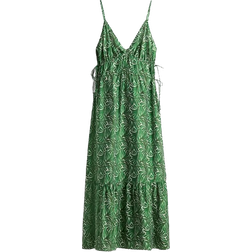 H&M Drawstring Detail Maxi Dress - Green/Patterned