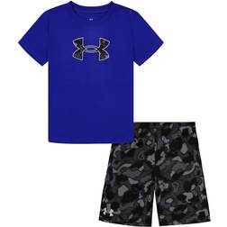 Under Armour Kid's Logo Graphic Tee & Frogskin Camo Print Shorts - Team Royal