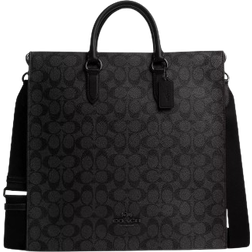 Coach Dylan Large Tote Bag In Signature Canvas - Gunmetal/Charcoal/Black