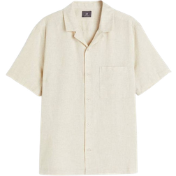 H&M Regular Fit Linen-Blend Shirt - Light Beige