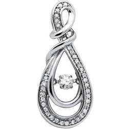 Jewelry Unlimited Inifinity Tear Drop Dancing Pendant - Silver/Diamonds