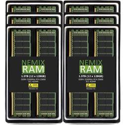 NEMIX RAM 1.5TB (12 x 128GB) DDR4 3200MHz PC4-25600 ECC RDIMM Compatible with THINKMATE XS8-24S3 Workstation