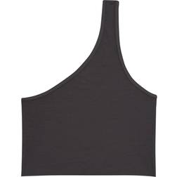 TALENTLESS Women's Asymmetrical Crop Tank - Steel Grey