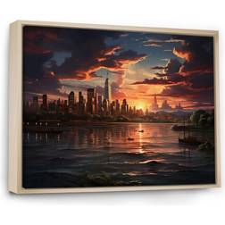 Latitude Run Sunset Twilight Rendezvous Natural Floater Framed Art 30x40"