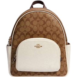 Coach Court Backpack In Signature Canvas - Gold/Khaki/Chalk