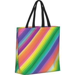 SwimmingSetsShop Stylish Funny Rainbow Extra Large Tote Bag - Multicolour