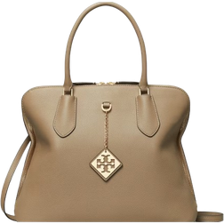 Tory Burch Pebbled Swing Satchel - Taupe Oak