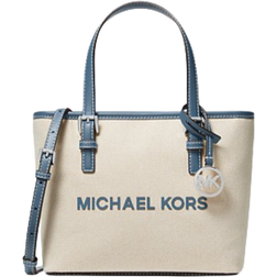 Michael Kors Jet Set Travel Extra Small Canvas Top Zip Tote Bag - Denim