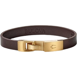Bulova Classic Strap Bracelet - Gold/Brown