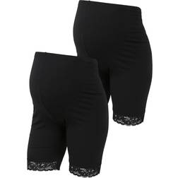 Mamalicious Maternity Shorts 2-pack Black/Black