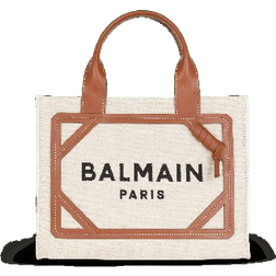 Balmain B-Army Small Canvas Shopping Bag - Brown