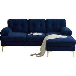 Simplie Fun Couches For Living Room Blue Sofa 83" 3 Seater