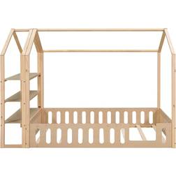 Sunmory Kid-Friendly Design Full Size Bed with Fence