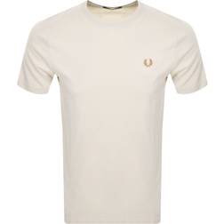 Fred Perry Crew Neck T-shirt - Ecru/Warm Stone