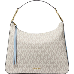 Michael Kors Laney Large Signature Logo Hobo Shoulder Bag - Pale Blue Multi