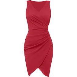 TOFOTL Ruched Bodycon Dresses - Red