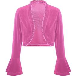 Yeahdor Kid's Velvet Bolero - Hot Pink