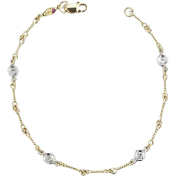 Roberto Coin Station Diamond Bracelet - Gold/White Gold/Diamonds/Pink