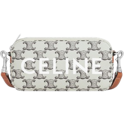 Celine Horizontal Pouch in Triomphe Canvas with Celine Print - Tan/Ecru