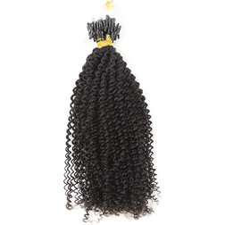 Eayon Hair Micro Loop Hair Extension Afro Kinky Curly Human Hair 24 inch Natural Black 3-pack