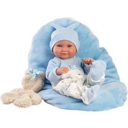 Llorens Nico Baby Doll with Blue Pillow