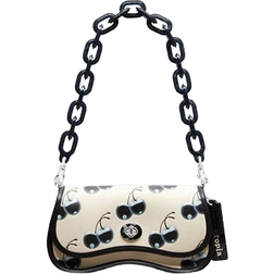 Coach Wavy Dinky Bag In Coachtopia Leather With Cherry Print - Black/Chalk Multi