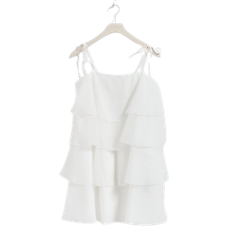 Gina Tricot Organza Frill Mini Dress - Offwhite