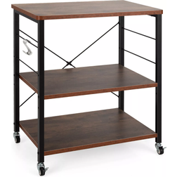 Costway Bakers Rack Rustic Brown Trolley Table 16x23.5"