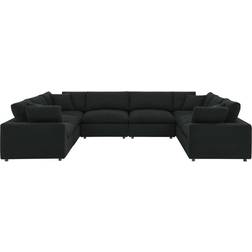 modway Commix Black Sofa 159" 8pcs
