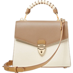 Aspinal of London Midi Mayfair 2 - Soft Taupe/Ivory Pebble