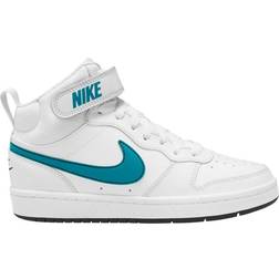 Nike Court Borough Mid 2 GSV - White/Black/Aquamarine