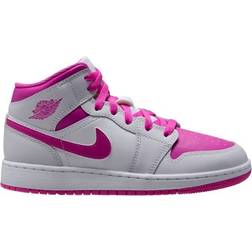 Nike Air Jordan 1 Mid GS - Iris Whisper/White/Fire Pink