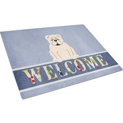 Caroline's Treasures Welcome Dog Glass English Bulldog Chopping Board 15"