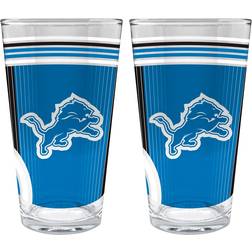 Great American Products Detroit Lions Beer Glass 16fl oz 2pcs