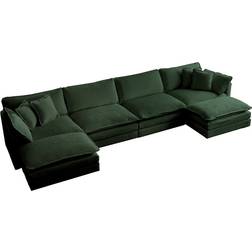 Thick Cushion Recliner Green Sofa 146.5 3 Seater