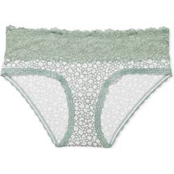 PINK Wink Lace Trim Hiphugger Panty - Iceberg Green Floral Print