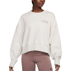 Nike Sportswear Phoenix Fleece Women's Oversized Cropped Crew-Neck Sweatshirt - Light Orewood Brown