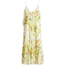 H&M Drawstring Detail Maxi Dress - White/Yellow Floral