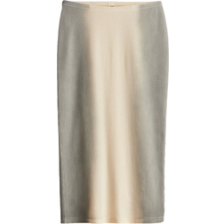 H&M Ribbed Pencil Skirt - Light Beige/Ombre